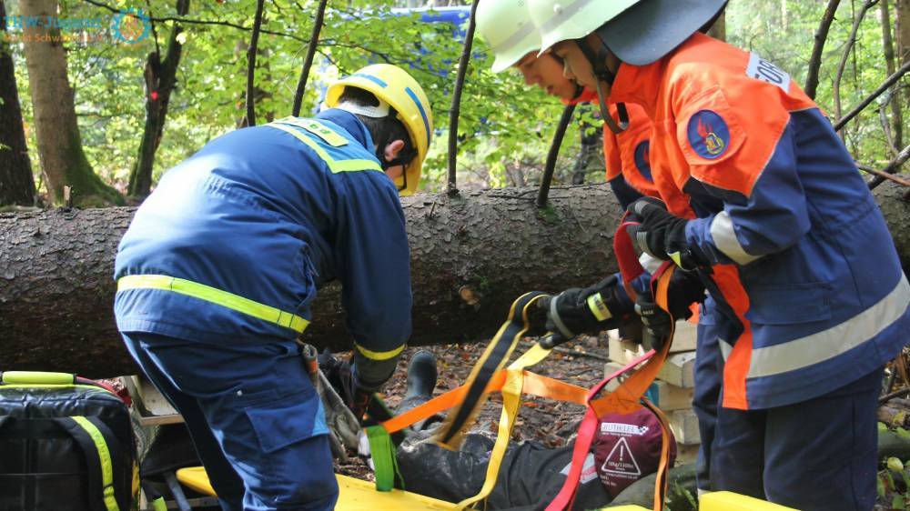 BildID:2801 - 2020-02-29  Hier: Rettung eines Verletzten mittels Leiterhebel